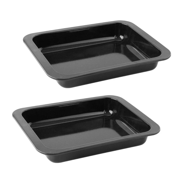 Lot de 2 plats four 33/33 cm en acier émaillé avec 2 ustensiles Zenker Special cooking