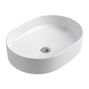 DARK mitigeur lavabo XL, or brossé + Ceramia PixL 50x36,5x12 cm vasque à poser, sans trop-plein, blanc (SAT285PBZCEPX5037)