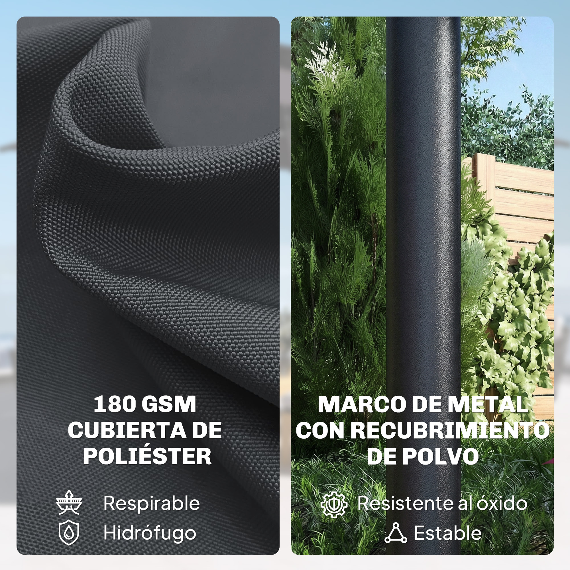 Sombrilla Doble con 36 Luces LED Solares, 4x2 m, Sombrilla Terraza Exterior con Manivela, UPF50+, 12 Varillas, Resistente al Agua, Parasol para Jardín, Terraza, Patio, Gris Oscuro