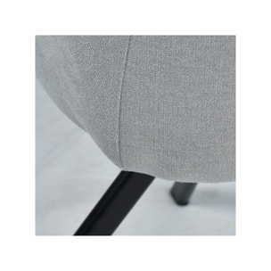 Chaise pivotante 360 en lin accoudoirs et pieds en métal noir - BERLIN