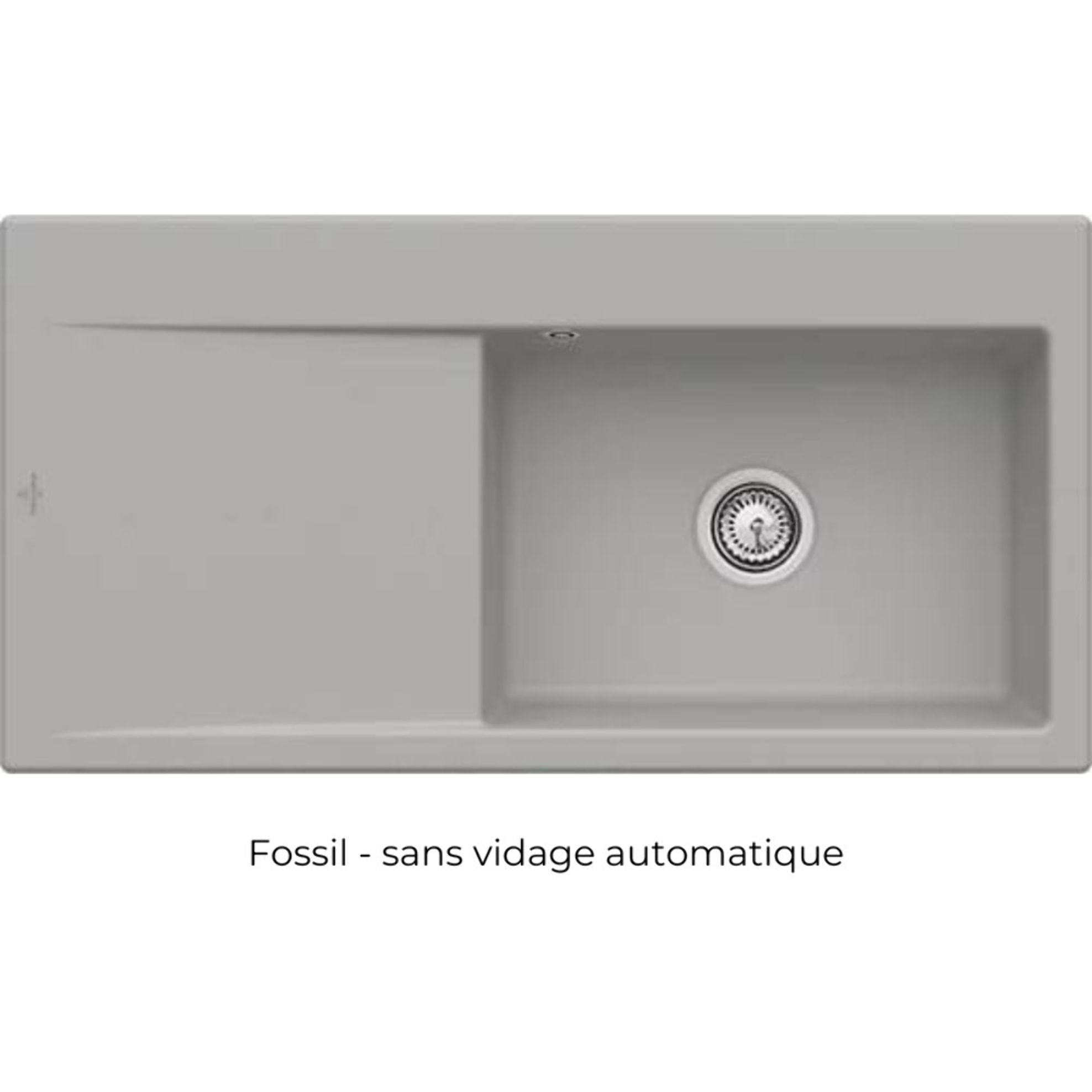 Evier a encastrer Subway Style 60 vidage auto Fossil CeramicPlus cuve a droite