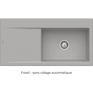 Evier a encastrer Subway Style 60 vidage auto Fossil CeramicPlus cuve a droite