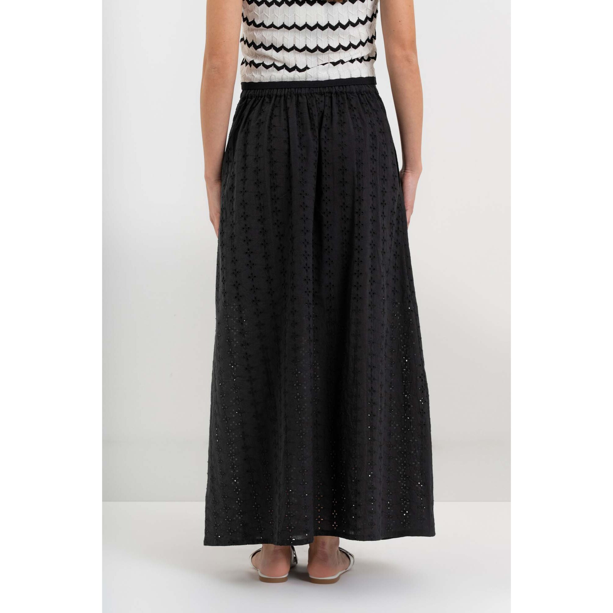 Kocca - Gonna a vita alta in 100% cotone con motivo traforato Donna