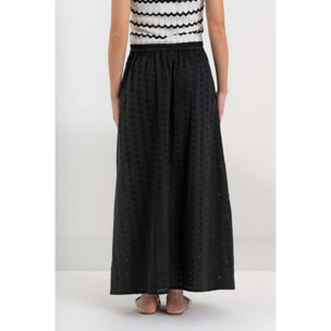 Kocca - Gonna a vita alta in 100% cotone con motivo traforato Donna