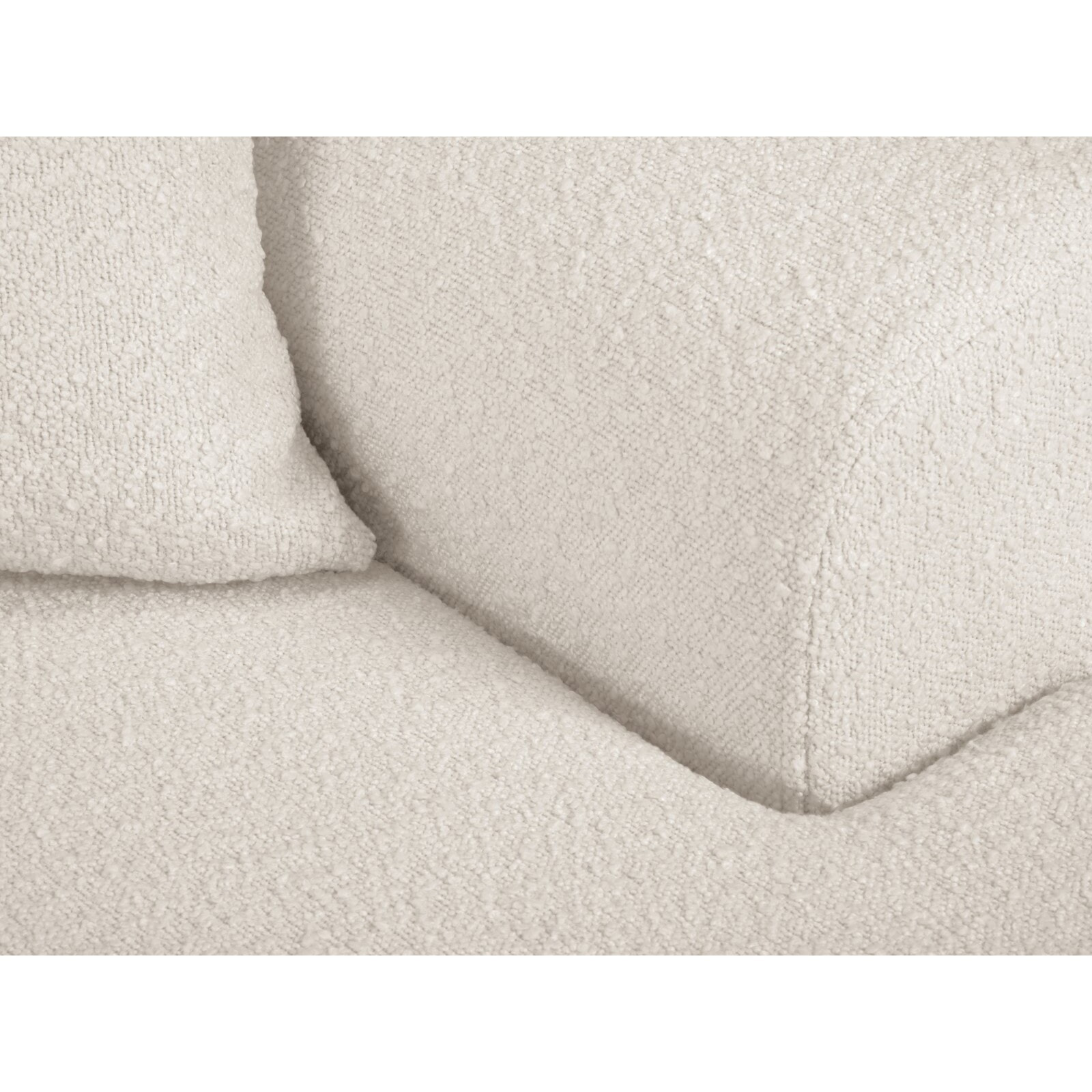 Canapé d'angle droit convertible avec coffre de rangement "Kyoto" 4 places en bouclé beige