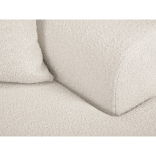 Canapé d'angle droit convertible avec coffre de rangement "Kyoto" 4 places en bouclé beige