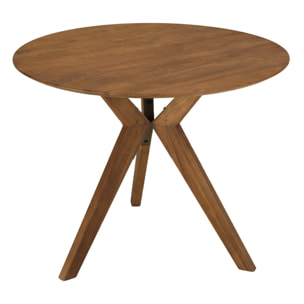 SIXTINE - Table à manger ronde en bois de teck recyclé D100cm