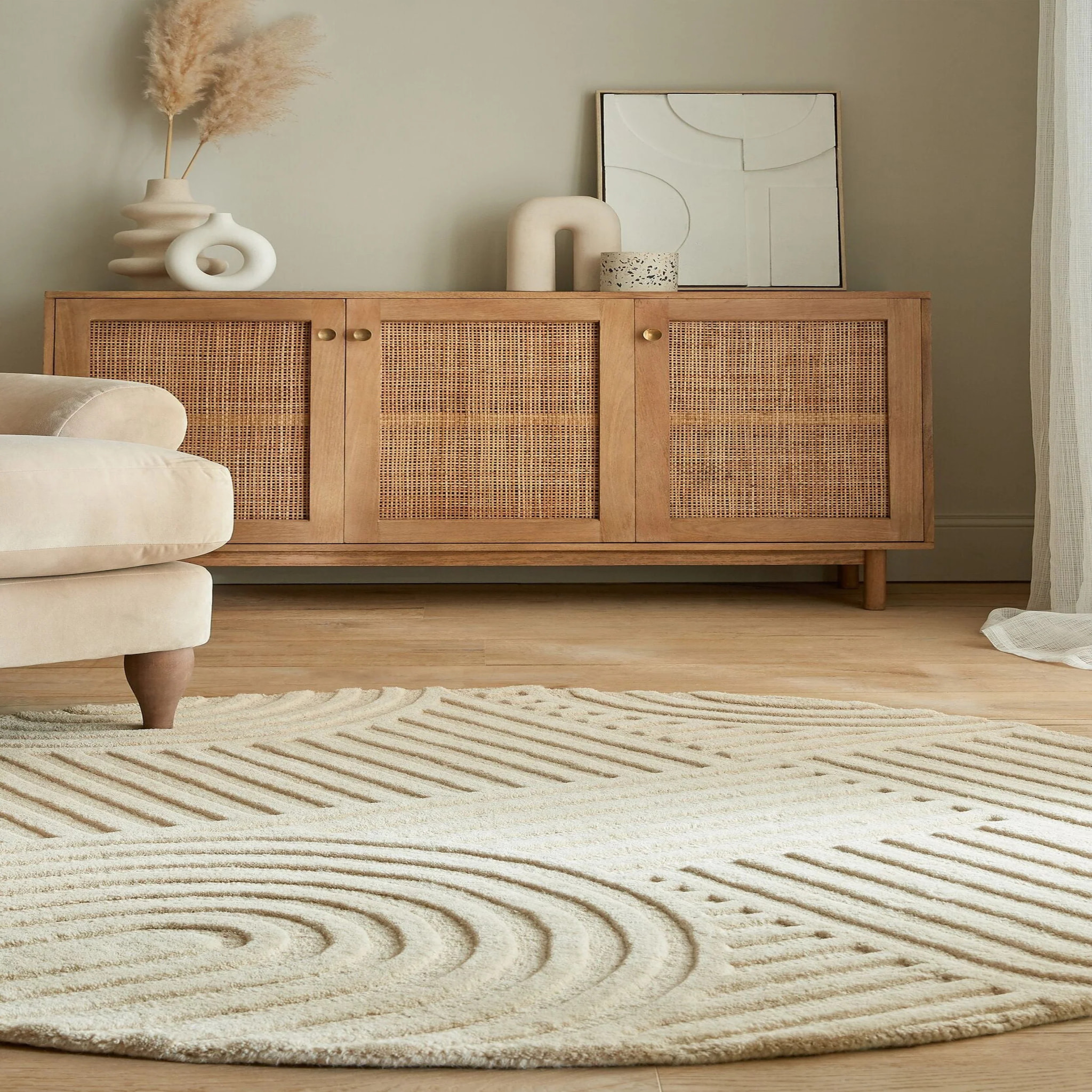 Tapis en laine rond ZEN GARDEN