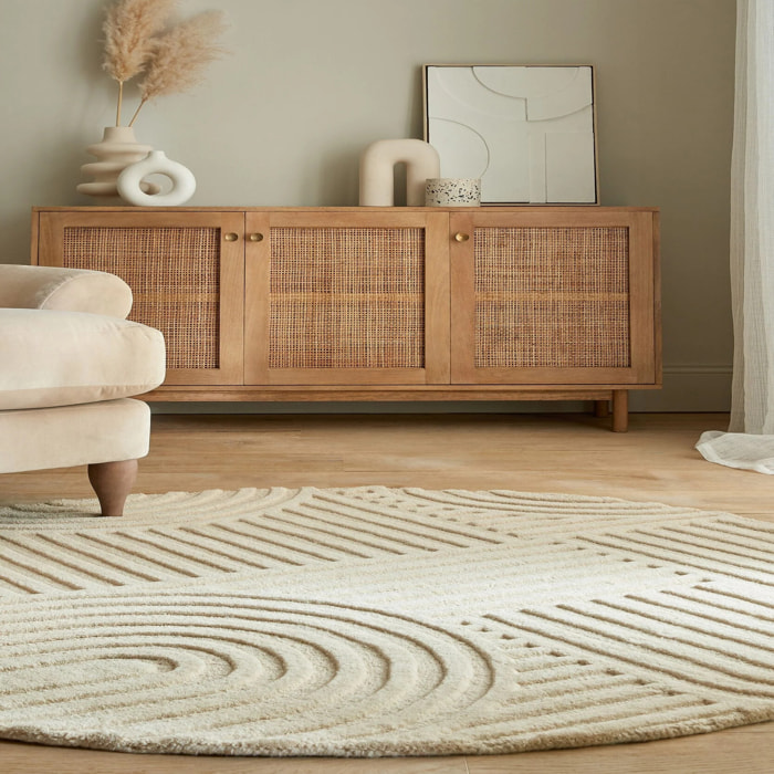 Tapis en laine rond ZEN GARDEN