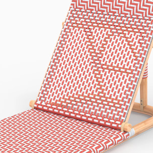 Chaise de plage terracotta pliable en tissage synthétique - Favignana
