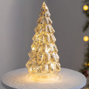 Árbol de navidad con decoración led ámbar y cable metálico - altura 38 cm