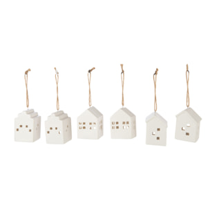 J-Line suspension Maison - céramique - blanc - 6 pièces - lumières LED