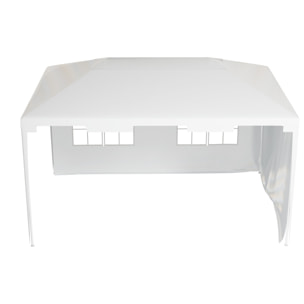 Carpa de Jardín 4x3 m Cenador Desmontable Exterior Gazebo con 2 Paneles Laterales 2 Ventanas y Marco de Acero Anti-UV Impermeable para Terraza Patio Blanco