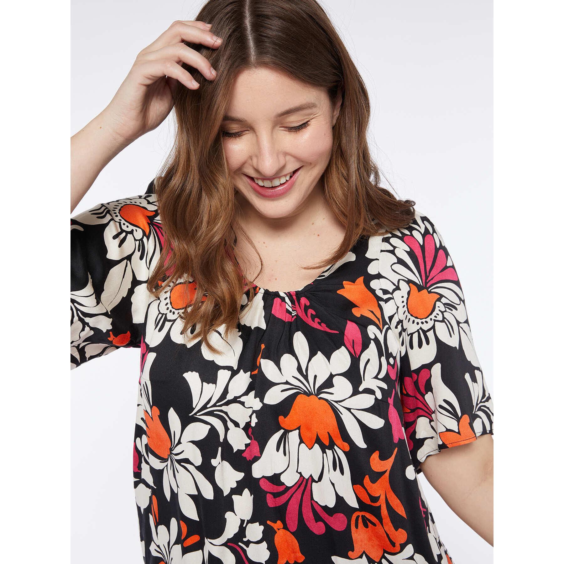 Fiorella Rubino - Blusa floral de viscosa - Negro