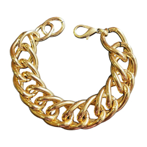 Pulsera eslabón grande dorado doble