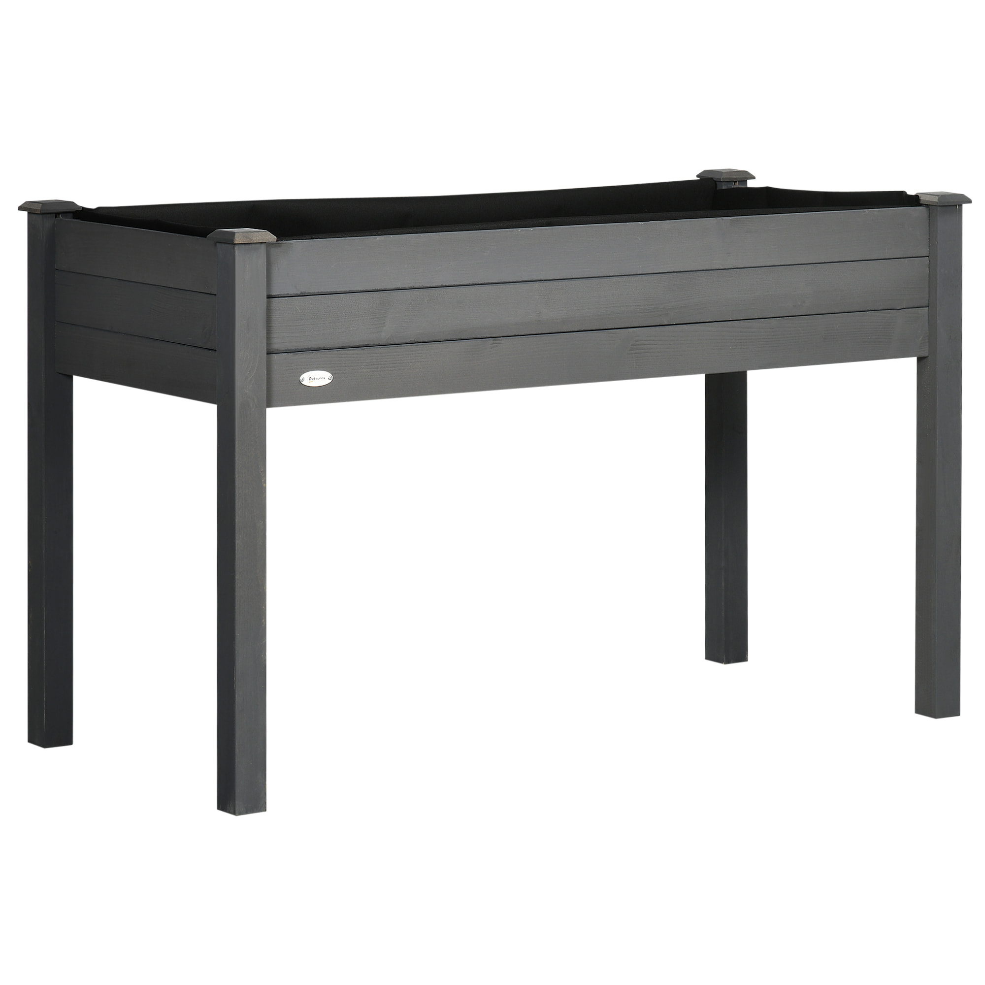 Jardinière sur pieds potager dim. 122L x 56l x 76H cm inserts d'irrigation + feutre de drainage inclus bois sapin gris