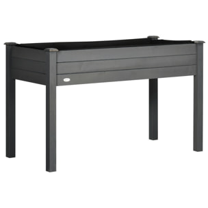 Jardinière sur pieds potager dim. 122L x 56l x 76H cm inserts d'irrigation + feutre de drainage inclus bois sapin gris