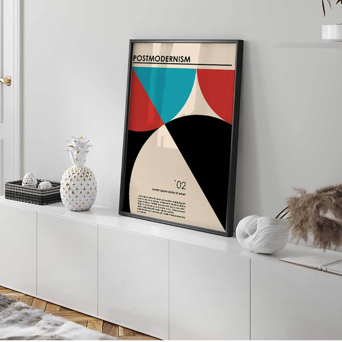 Affiche encadrée abstraite postmodernisme graphique Affiche + cadre en métal - Noir