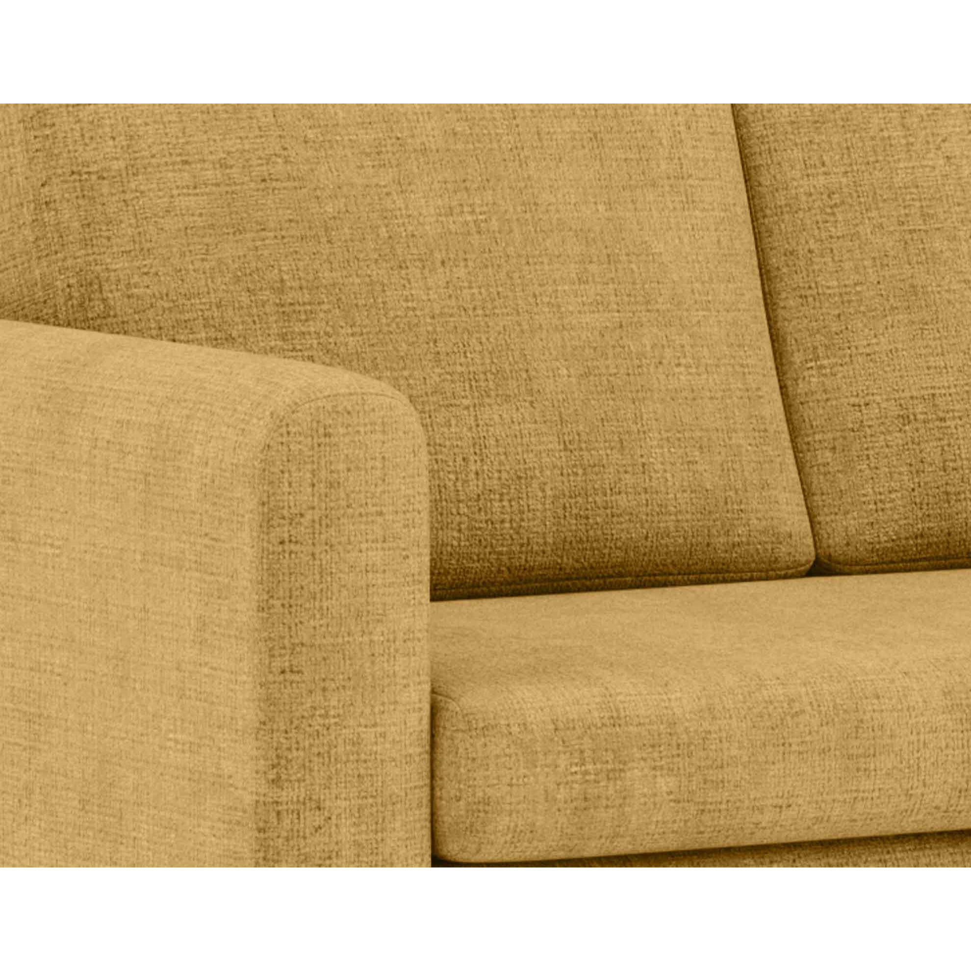 Marilia - Canapé 2 places convertible déplimousse en velours texturé - Jaune