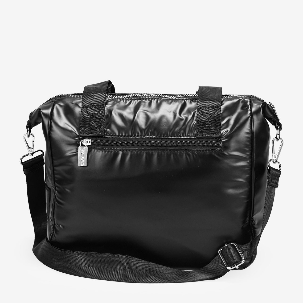 Bolso de hombro negro con acolchado