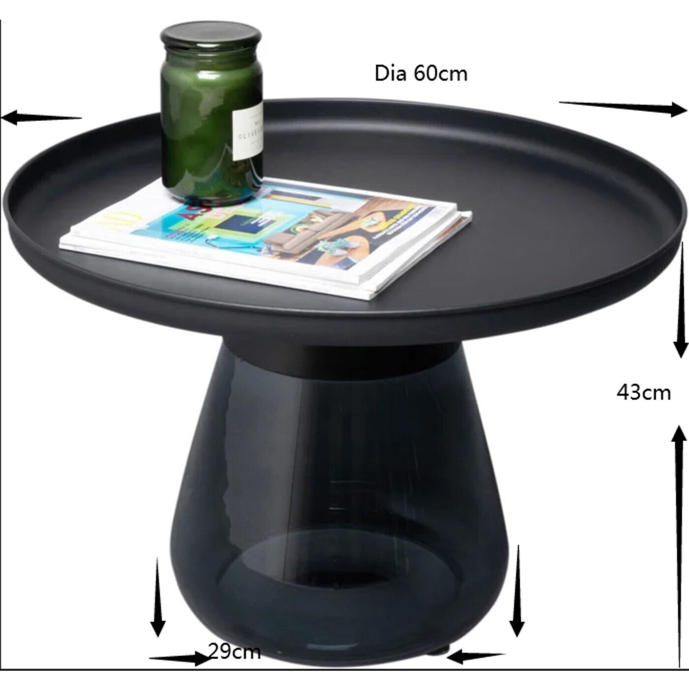 Table basse Bottiglia 60cm noire Kare Design