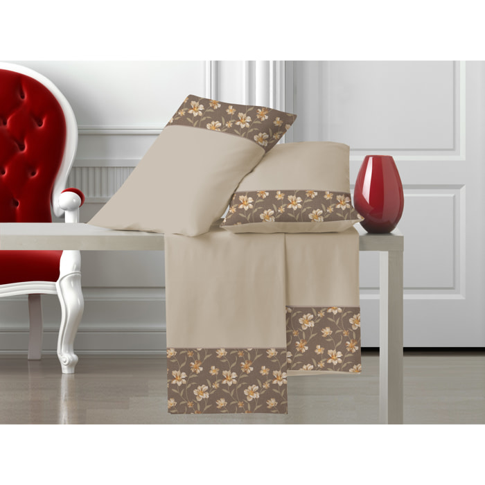Completo letto Armonie IPERSAN Puro Cotone Gigliola Beige
