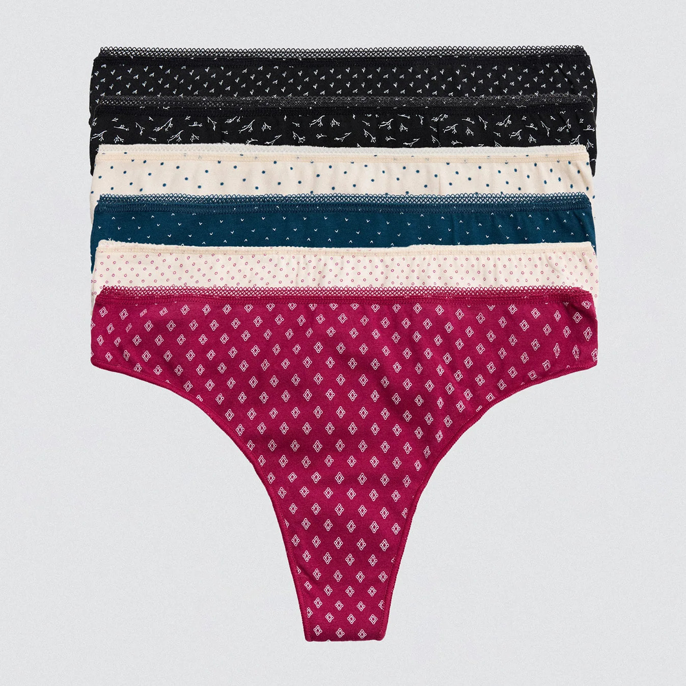 Confezione da 6 infradito in cotone stampato