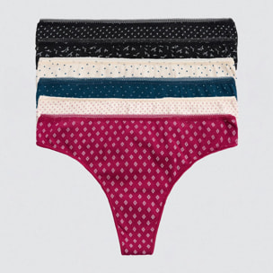 Confezione da 6 infradito in cotone stampato