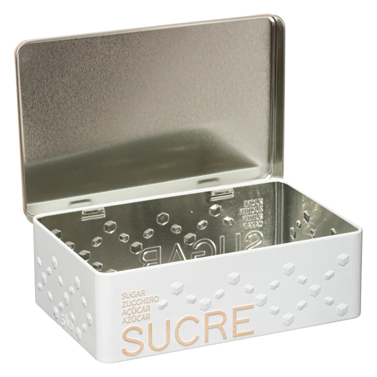 Boîte à sucre morceaux métal "Scandinave Nature" blanc