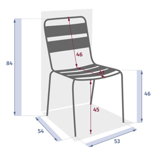 Chaise de jardin empilable "Phuket" ambre en acier traité epoxy