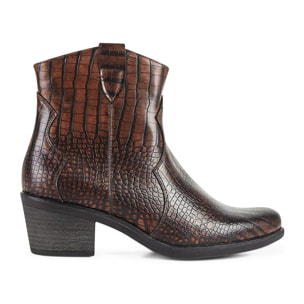 Stivaletti da donna, stile western, stampa coccodrillo