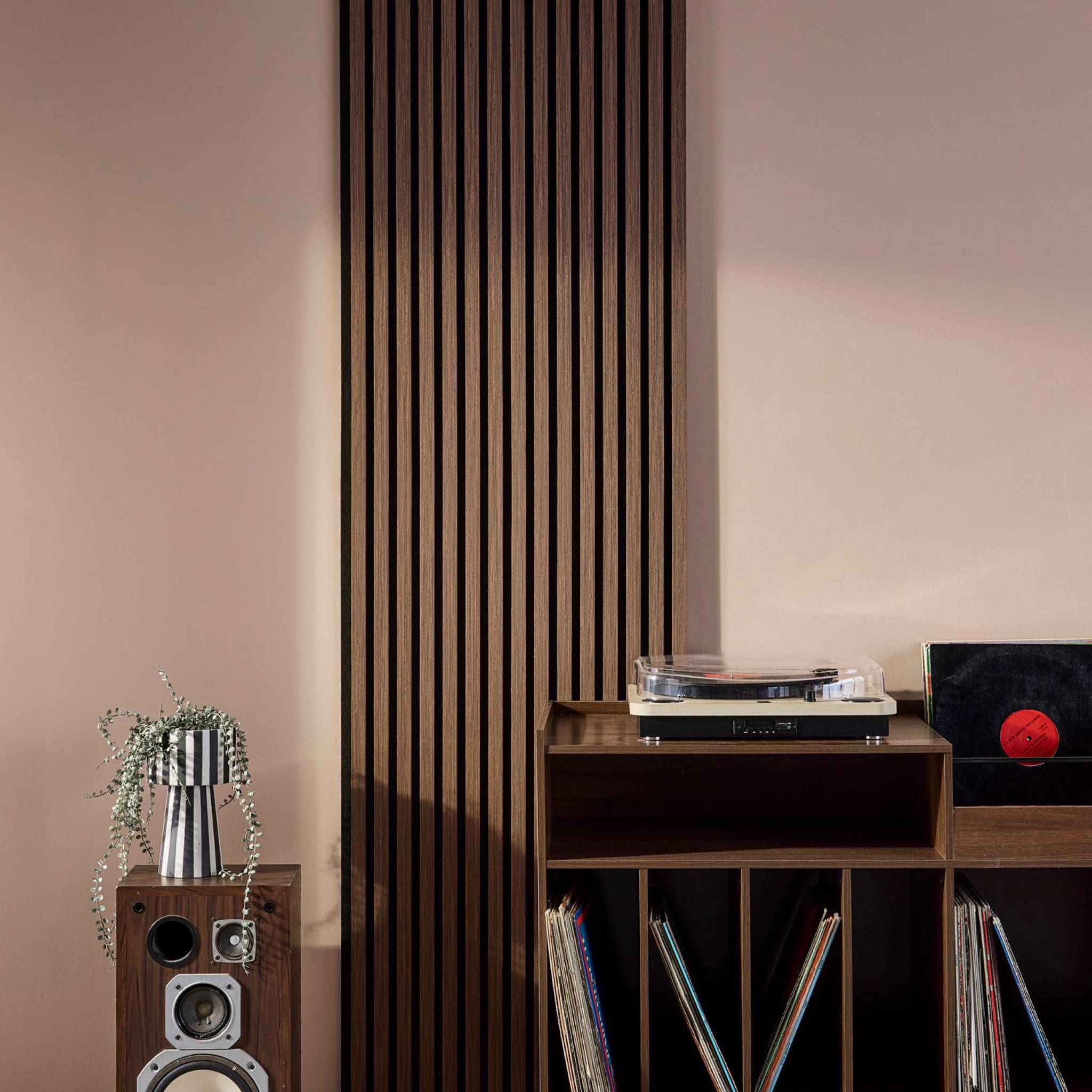 Panneaux muraux acoustiques, tasseaux décoratifs noyer KYOTO