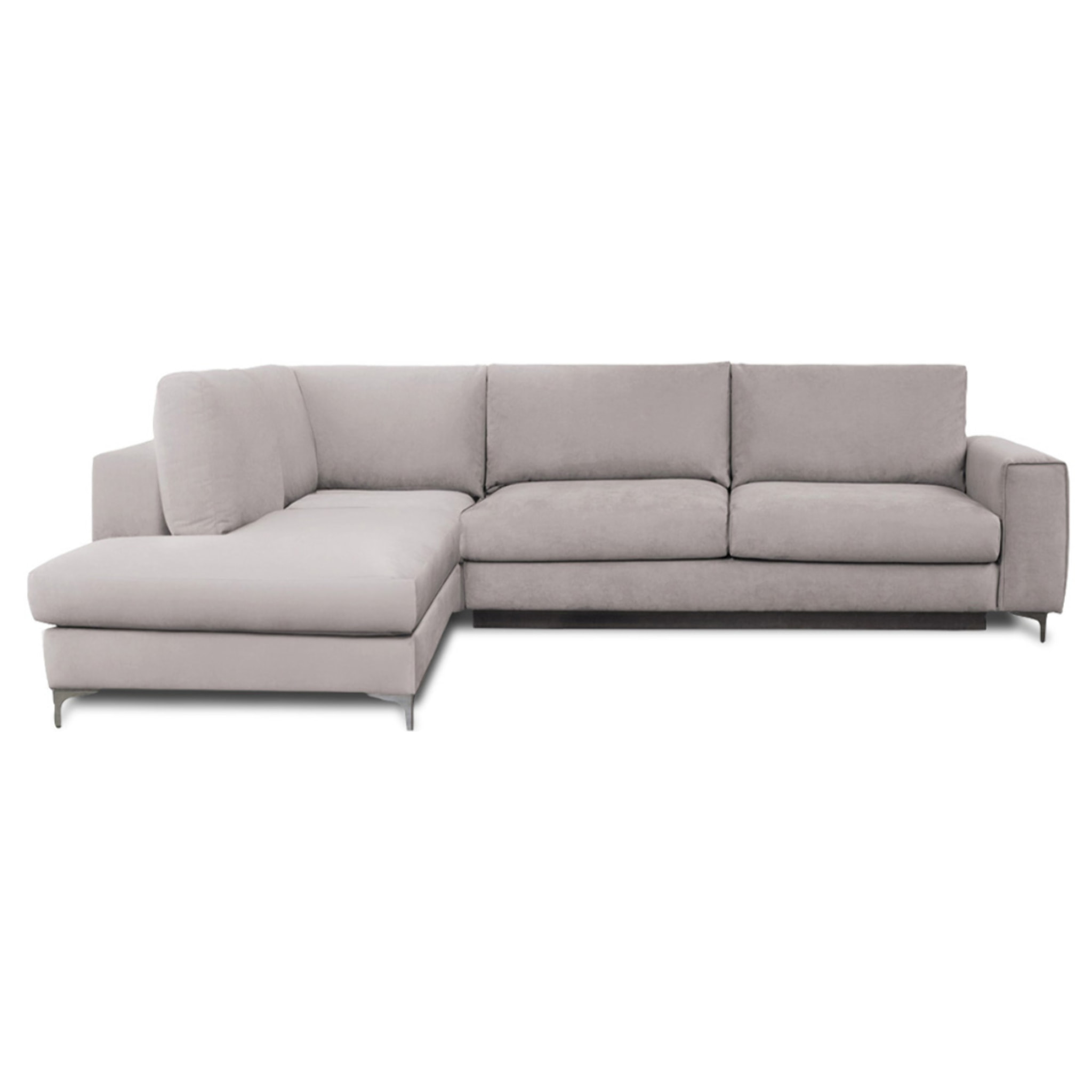 Canapé d'Angle Gauche Velours Fiesole, 3 Places, Couchage Intégré, Coffre de Rangement, Housse Déhoussable