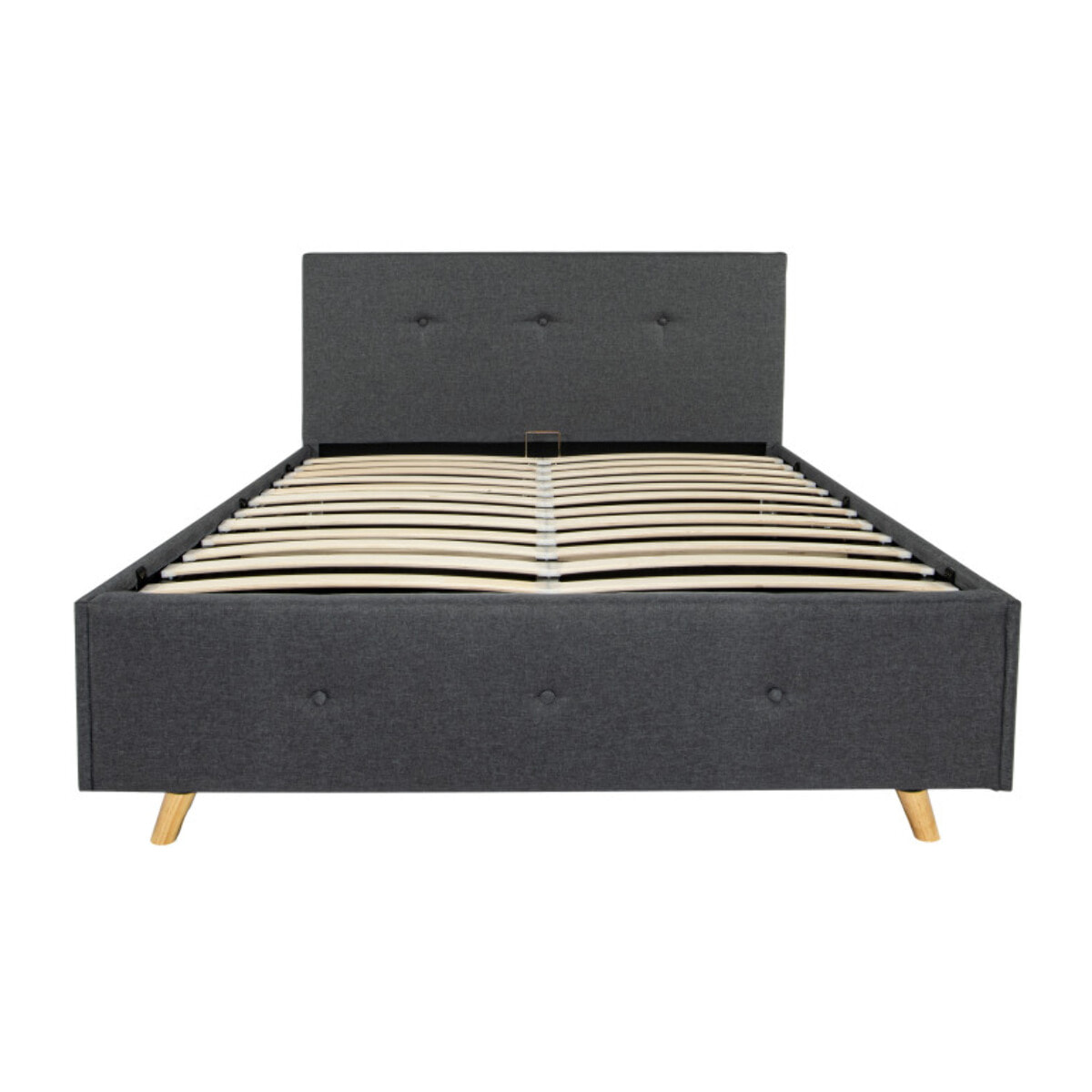 Lit coffre double scandinave lulea - Gris anthracite