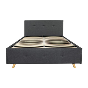 Lit coffre double scandinave lulea - Gris anthracite