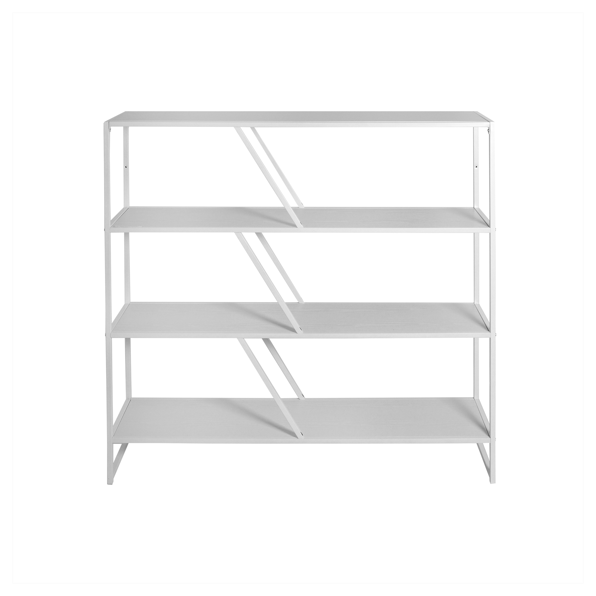 Libreria Otis Plus 4 Ripiani Met. Bianco Bordo Pvc