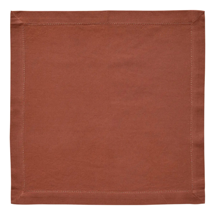 Serviette de table Jane 40x40 terracotta en coton