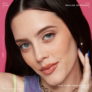 NYX Professional Makeup Blade & Shade, Crayon sourcils double embout, tenue jusqu'à 16h, Taupe