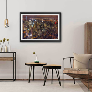 Affiche deco ""Night Life"" Affiche + cadre en bois - Noir