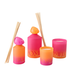 J-Line Bâtonnets parfumés Oasis Solvant - Summer In The Air -verre - orange/rose - large