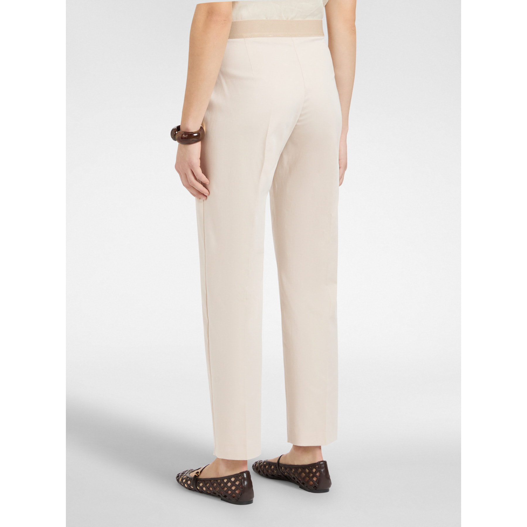 Elena Mirò - Pantaloni dritti in raso stretch - Beige