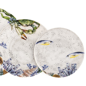 Servizio piatti Ponza da 18 pezzi in ceramica sottosmalto