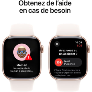 Montre connectée APPLE WATCH Serie 10 46mm Alu/Or Rose S/M Cellular