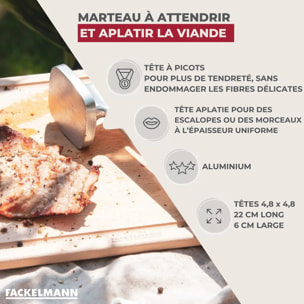 Attendrisseur à viande en aluminium 22 cm Fackelmann Basic