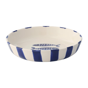 J-Line Assiette Profonde Poisson - céramique - bleu foncé