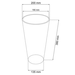 Maceta TUBO efecto rattán de 8 litros con inserto, mocca