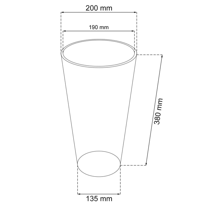 Maceta TUBO efecto rattán de 8 litros con inserto, mocca