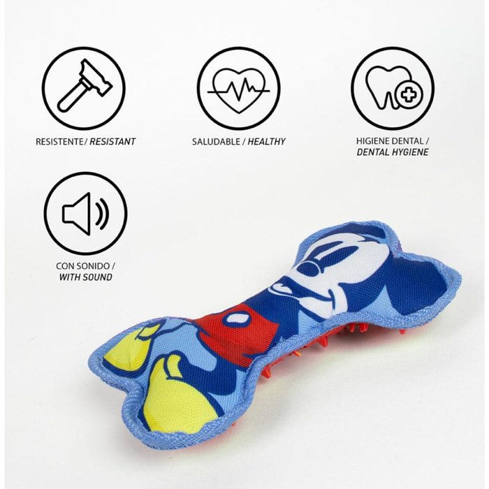 Juguete forma de hueso para perros diseño mickey
