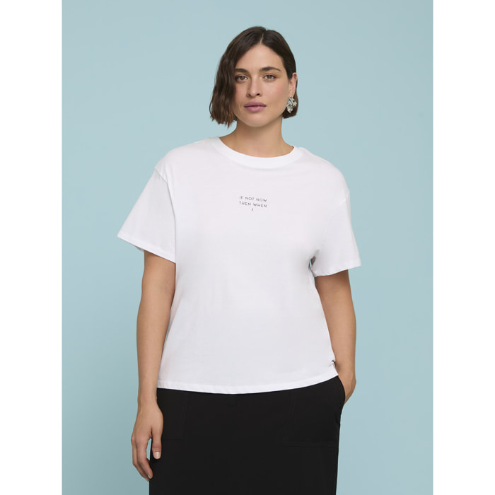 Fiorella Rubino - T-shirt in jersey di cotone - Bianco