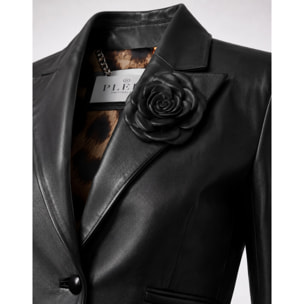PHILIPP PLEIN Blazer de cuero FLOWER